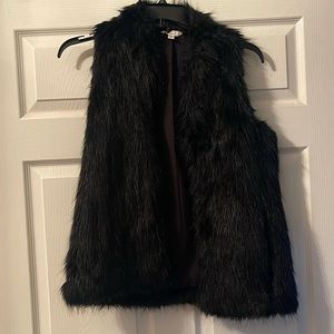 Black Faux Fur Vest